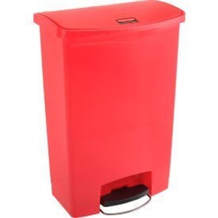 Rubbermaid Commercial Rubbermaid® Slim Jim® 1883570 Plastic Step On Container, Front Step 24 Gallon - Red 1883570